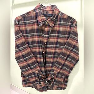 Ralph Lauren Casual button down Plaid Shirt. Warm autumn colors.